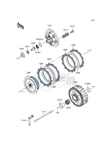 KX250F KX250ZFF EU drawing Clutch