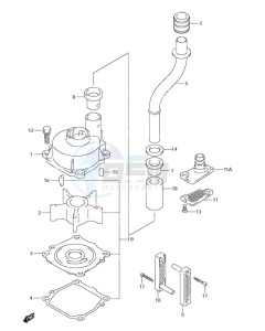 DF 90 drawing Water Pump (S/N 680685 & Older)