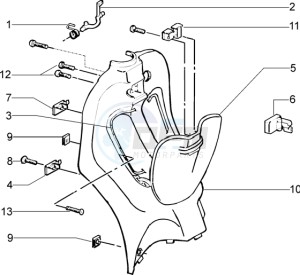 Liberty 125 la poste drawing Front glove compartment