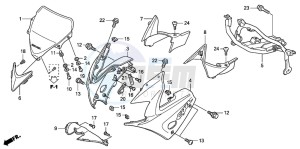 CBR125R drawing UPPER COWL (CBR125R/RS/RW5/RW6/RW8)