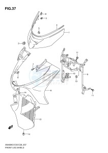 AN400 (E3-E28) Burgman drawing FRONT LEG SHIELD (MODEL K3 K4)