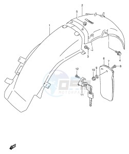 TU250X (E2) drawing REAR FENDER (MODEL V W)