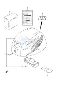 DF 9.9A drawing Engine Cover - w/Remote Control