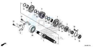 CBR500RF CBR500R UK - (E) drawing TRANSMISSION (MAINSHAFT)