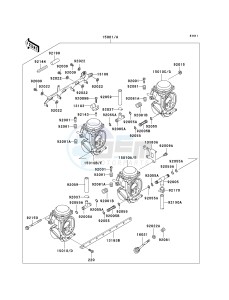 ZX 1100 D [NINJA ZX-11] (D1-D3) [NINJA ZX-11] drawing CARBURETOR -- ZX1100-D1- -