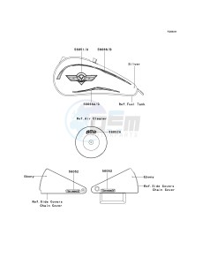 VN 800B [VULCAN 800 CLASSIC] (B6-B9) [VULCAN 800 CLASSIC] drawing DECALS-- M.C.SILVER- --- VN800-B9- --- US- -