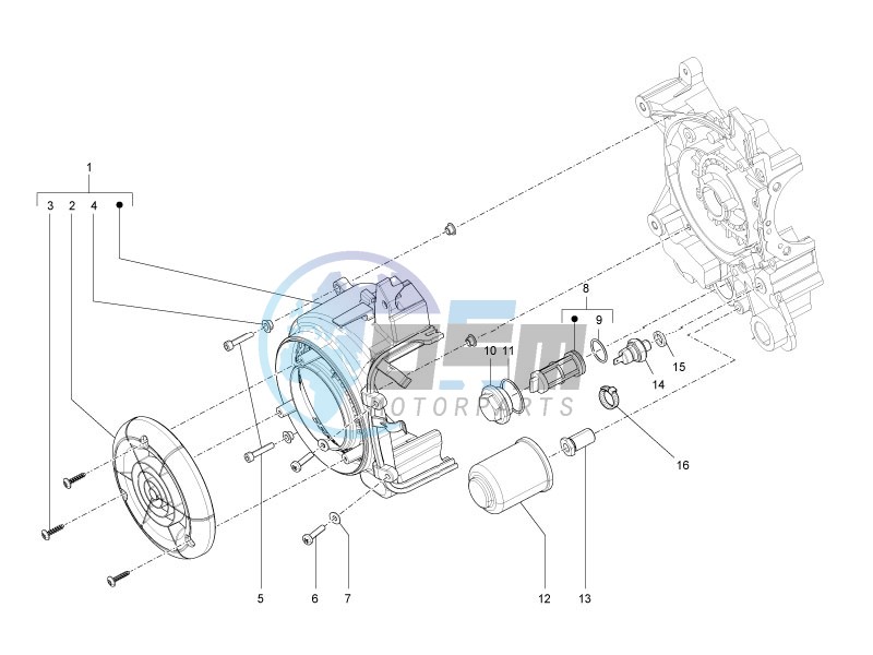 Flywheel magneto cover - Oil filter