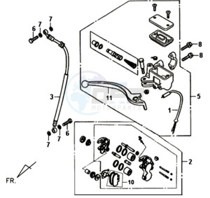 FIDDLE II 50 drawing BRAKE CALIPER FOR / BRAKE LEVER / BRAKE LINES