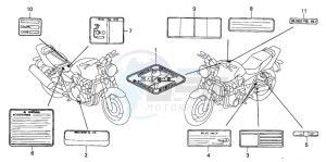 CB1300F1 CB1300SUPER FOUR drawing CAUTION LABEL (CB1300/A/F /F1)