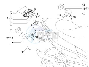 Runner 125 VX 4t SC (UK) UK drawing Tail light - Turn signal lamps