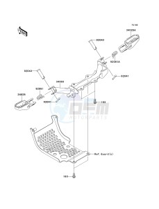 KLX 110 A (KLX110 MONSTER ENERGY) (A6F-A9FA) A8F drawing FOOTRESTS