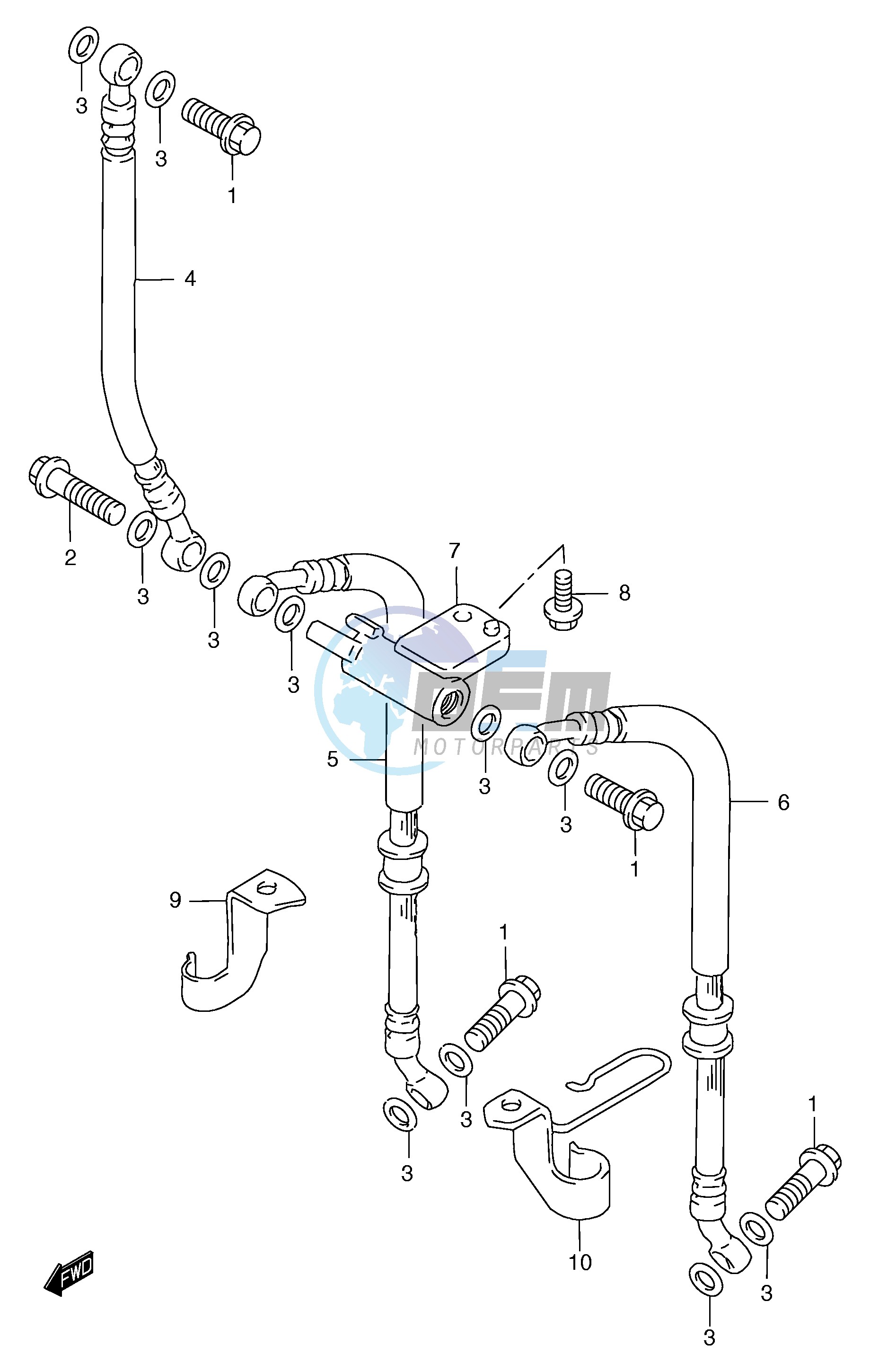 FRONT BRAKE HOSE (GSF1200T V W X Y ST SV SW SX SY)