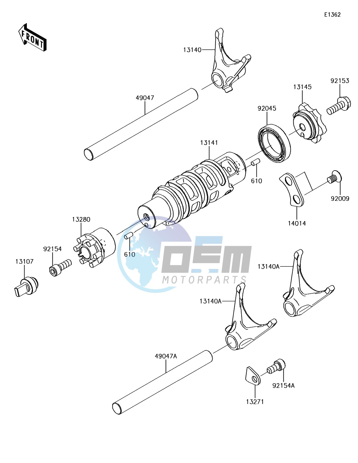 Gear Change Drum/Shift Fork(s)