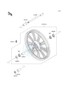 VN 900 C [VULCAN 900 CUSTOM] (7F-9FA) C7F drawing FRONT WHEEL