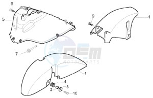 X9 250 Evolution drawing Wheel compartment - mudguard