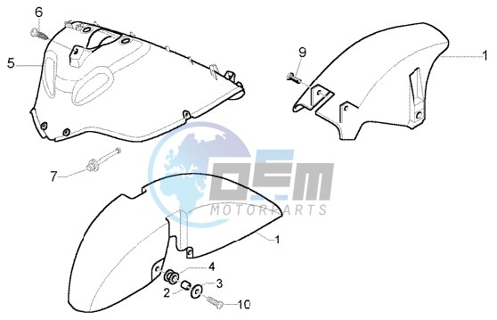 Wheel compartment - mudguard