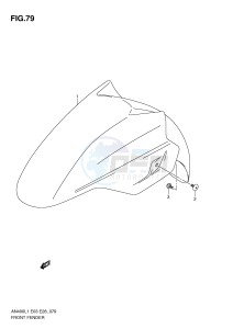 AN400 (E3-E28) Burgman drawing FRONT FENDER (AN400L1 E3)