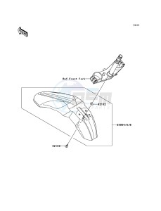 D-TRACKER_125 KLX125DDF XX (EU ME A(FRICA) drawing Front Fender(s)