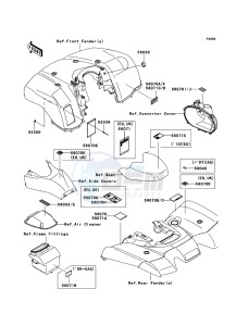 KVF650 4x4 KVF650D8F EU GB drawing Labels