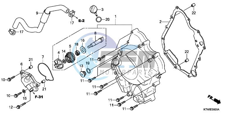 RIGHT CRANKCASE COVER/WATER PUMP