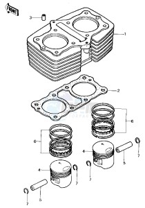 KZ 440 B (B1) drawing CYLINDER_PISTONS -- 80 B1- -