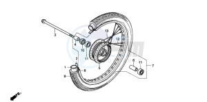 CG125 drawing FRONT WHEEL