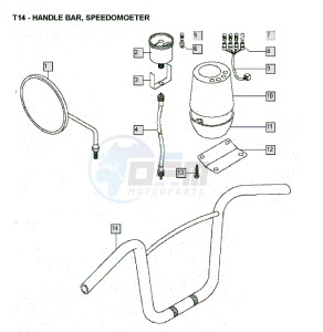 FLEXER_XL_45kmh_K8-L0 50 K8-L0 drawing Handle bar-speedometer