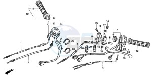 NT650V DEAUVILLE drawing SWITCH/CABLE/HANDLE LEVER