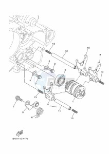 YZ125 (B4X6) drawing SHIFT CAM & FORK