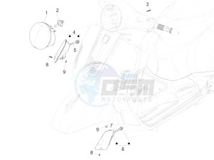 GTS 150 SUPER 4T 3V IE ABS E4 (EMEA) drawing Front headlamps - Turn signal lamps