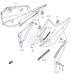 GSX1400 (E2) drawing FRAME COVER (MODEL K3)