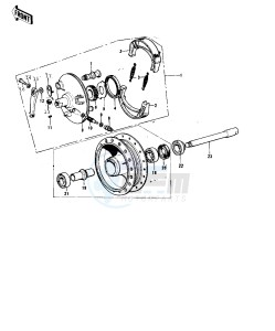 F9 (B-C) 350 drawing FRONT HUB_BRAKE -- 74-75 F9-B_F9-C 350- -