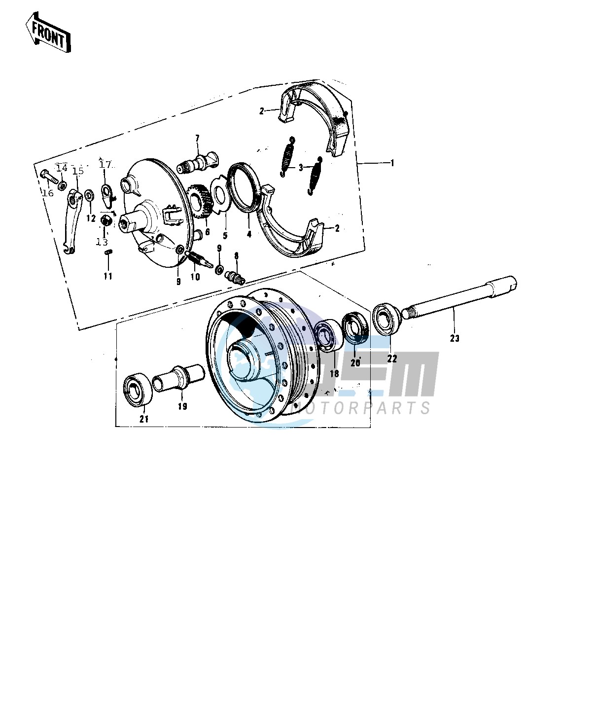 FRONT HUB_BRAKE -- 74-75 F9-B_F9-C 350- -