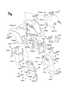 KVF360 KVF360B9F EU drawing Front Fender(s)