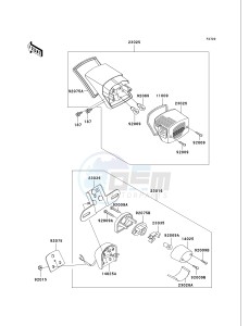 VN 750 A [VULCAN 750] (A6F) A6F drawing TAILLIGHT-- S- -