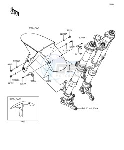 Z1000SX_ABS ZX1000MFF FR GB XX (EU ME A(FRICA) drawing Front Fender(s)