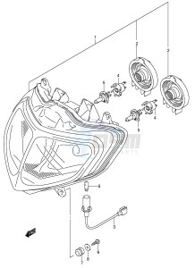 GSX-R600 (E2) drawing HEADLAMP (E2,E19)