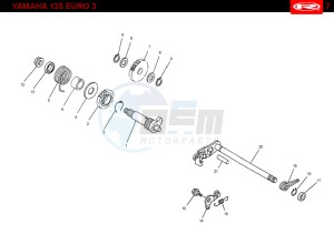 RS2-125-NACKED-BLACK drawing KICKSTART SHAFT  Yamaha 125 EURO-3