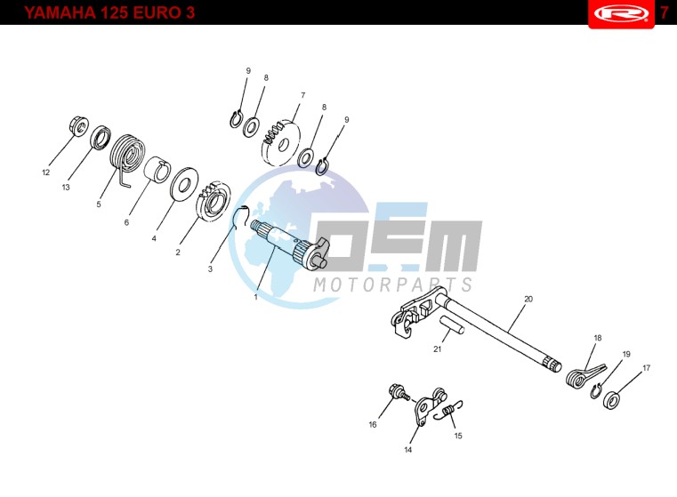 KICKSTART SHAFT  Yamaha 125 EURO-3