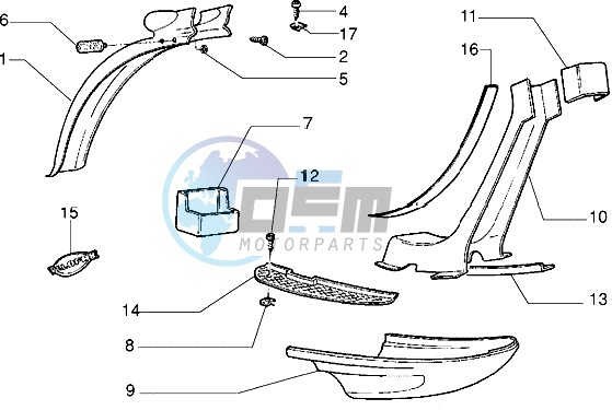 Protection covers - Rear mudguard