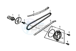 JET 14 45KMH 50 (L8) EU EURO4 drawing CHAIN / CHAIN TENSIONER  / CHAIN GUIDE