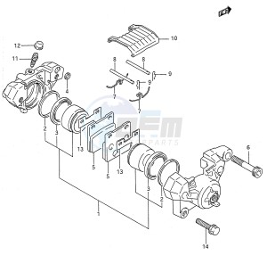 GSX600F (E28) Katana drawing REAR CALIPER (MODEL J)