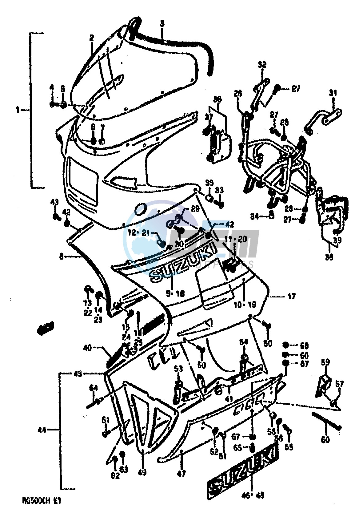 COWLING (MODEL G E2,E15,E16,E17,E21,E22,E25,E34,E39)