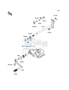 ZZR1400 ABS ZX1400B7F FR GB XX (EU ME A(FRICA) drawing Gear Change Mechanism