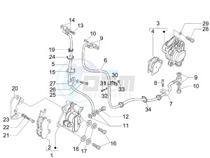 X7 250 ie Euro 3 drawing Brakes hose  - Calipers