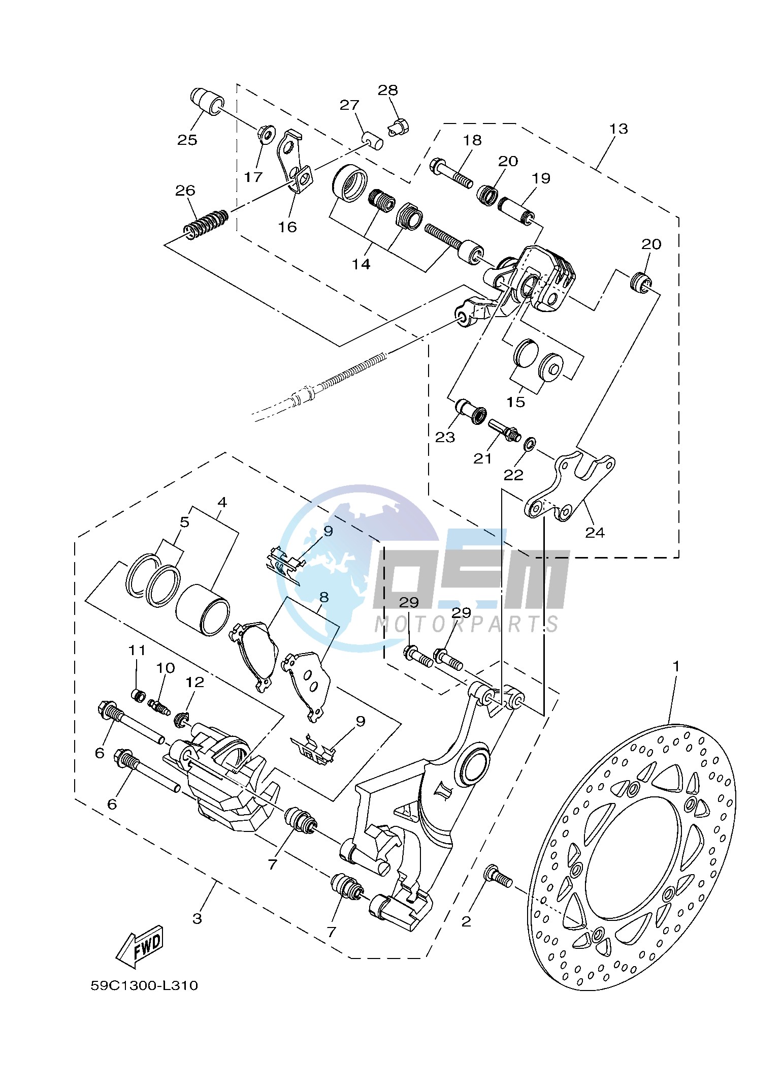 REAR BRAKE CALIPER