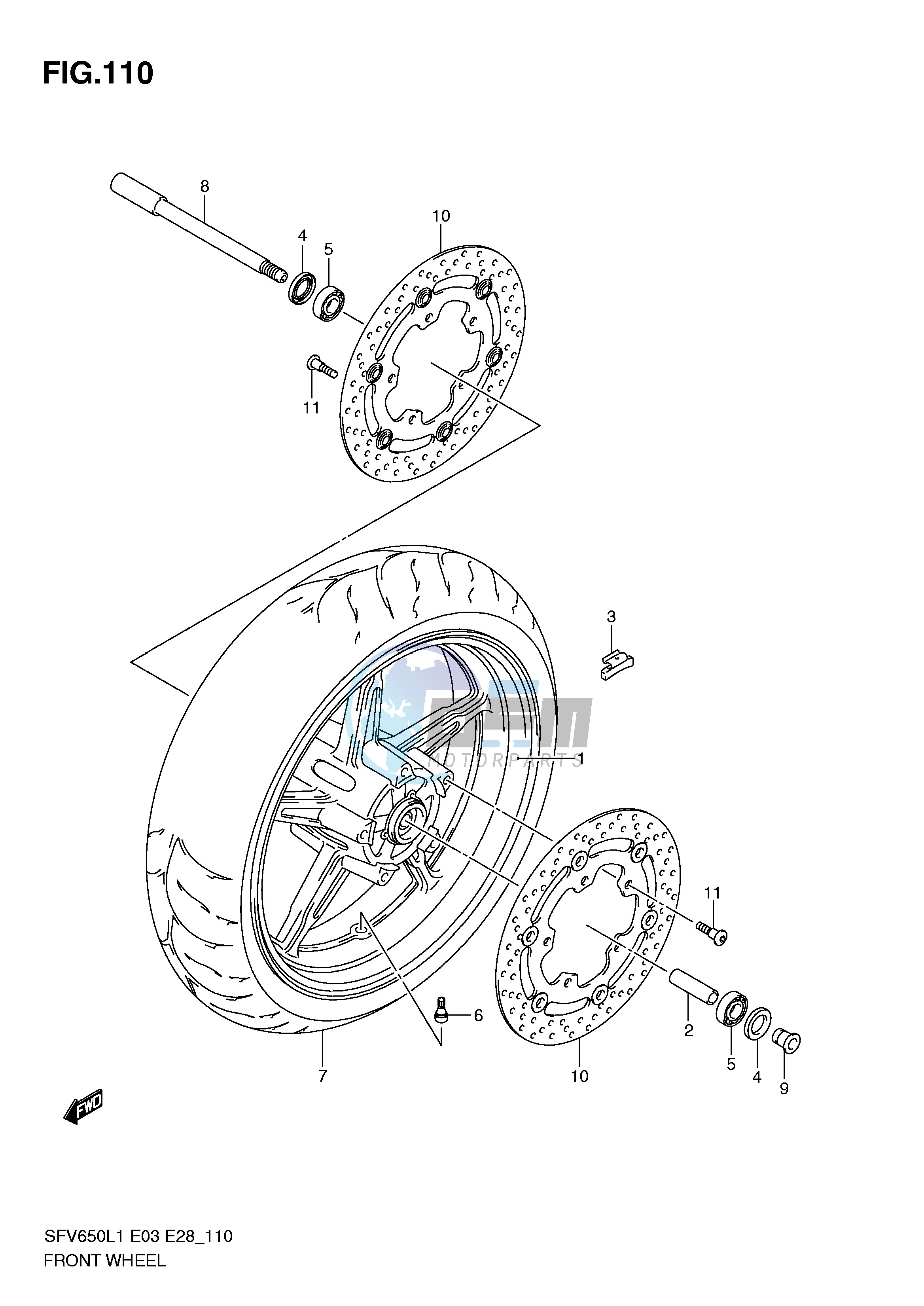 FRONT WHEEL (SFV650L1 E3)