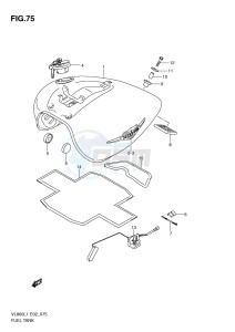 VL800 (E2) VOLUSIA drawing FUEL TANK (VL800CL1 E19)