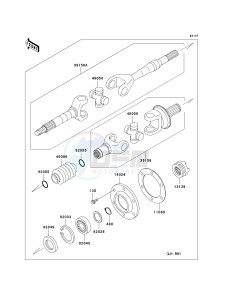 KAF 620 F MULE 3020 TURF (F1-F3) MULE 3020 TURF drawing DRIVE SHAFT-REAR