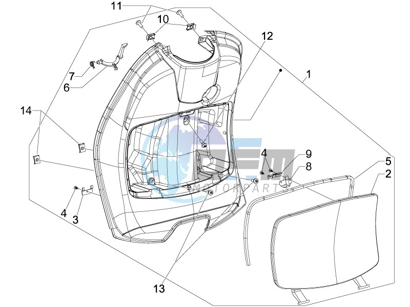 Front glovebox - Knee-guard panel